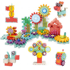140pc Building Blocks For Kids Gear Type Assembly Toys Birthday Boys/Girls