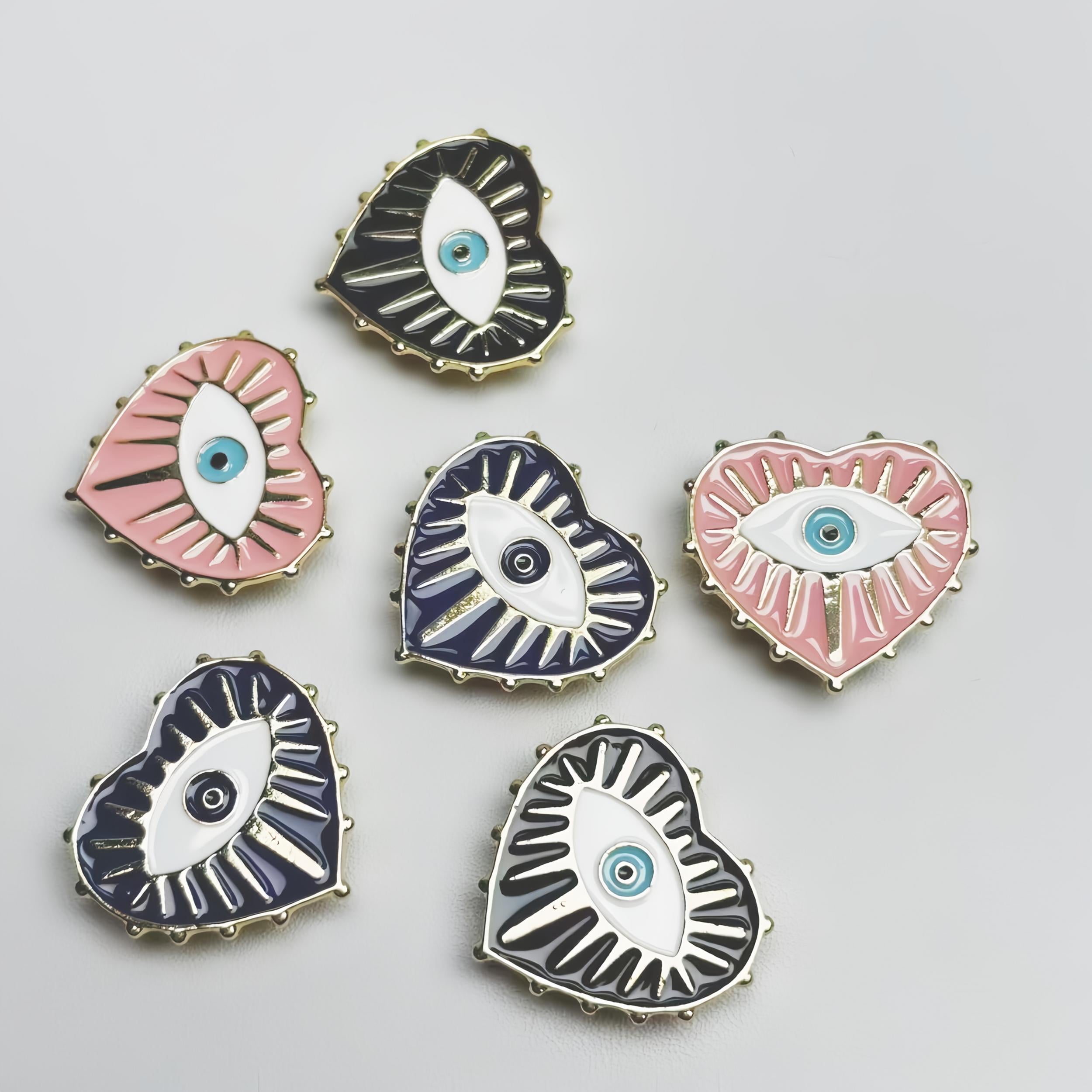 2pcs Love Eyes Shirt Button Cover - No Sewing - Multicolor