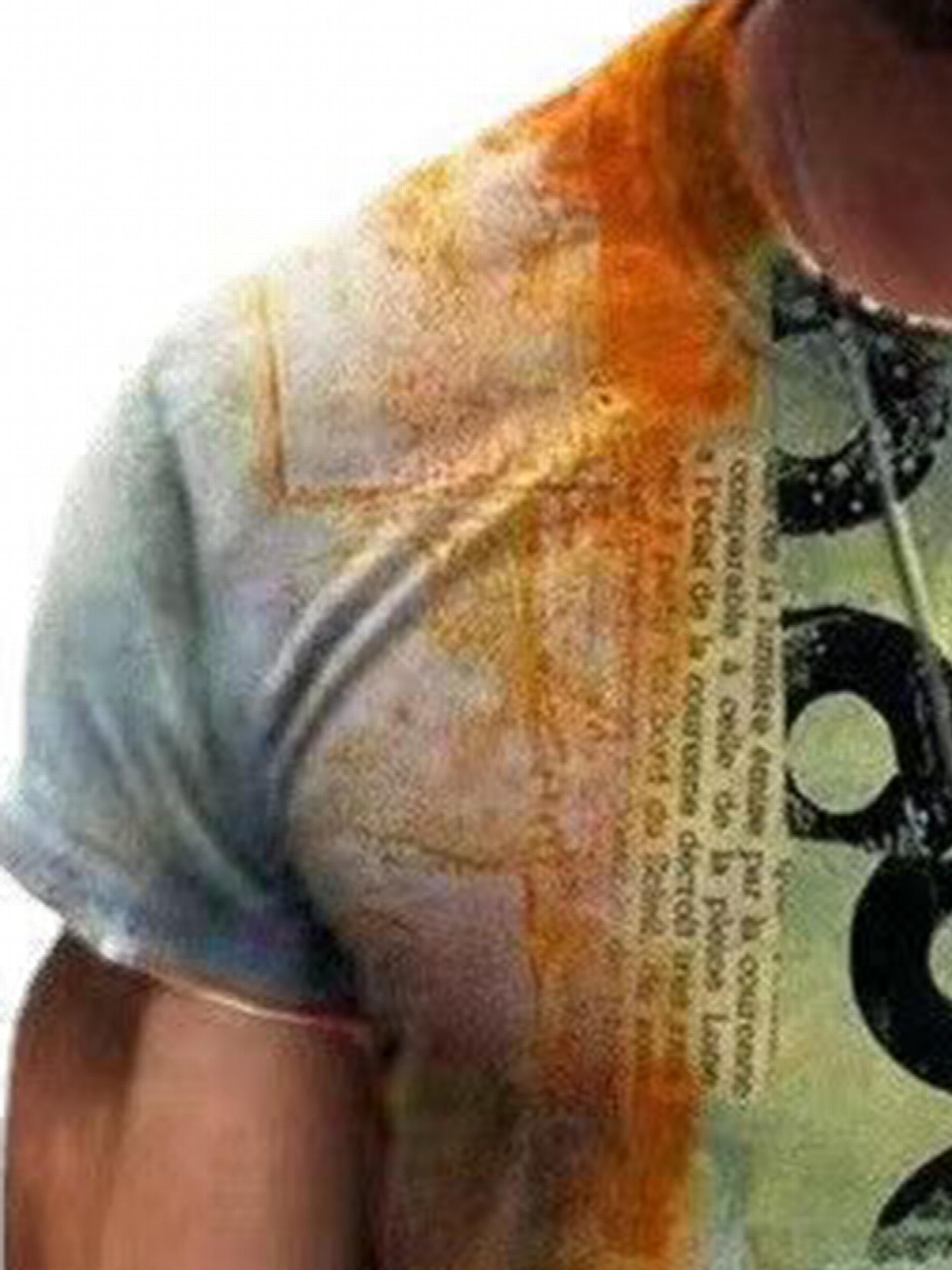 Vintage Collage Graphic T Shirt Men Comfortable Crew Neck Tee