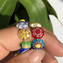 Mixed Flower Lampwork Glass Beads - DIY Necklace Bracelet Making