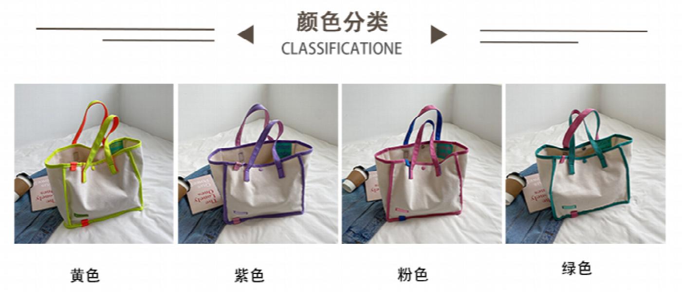 Large Capacity Women's Canvas Tote Bag for Shopping