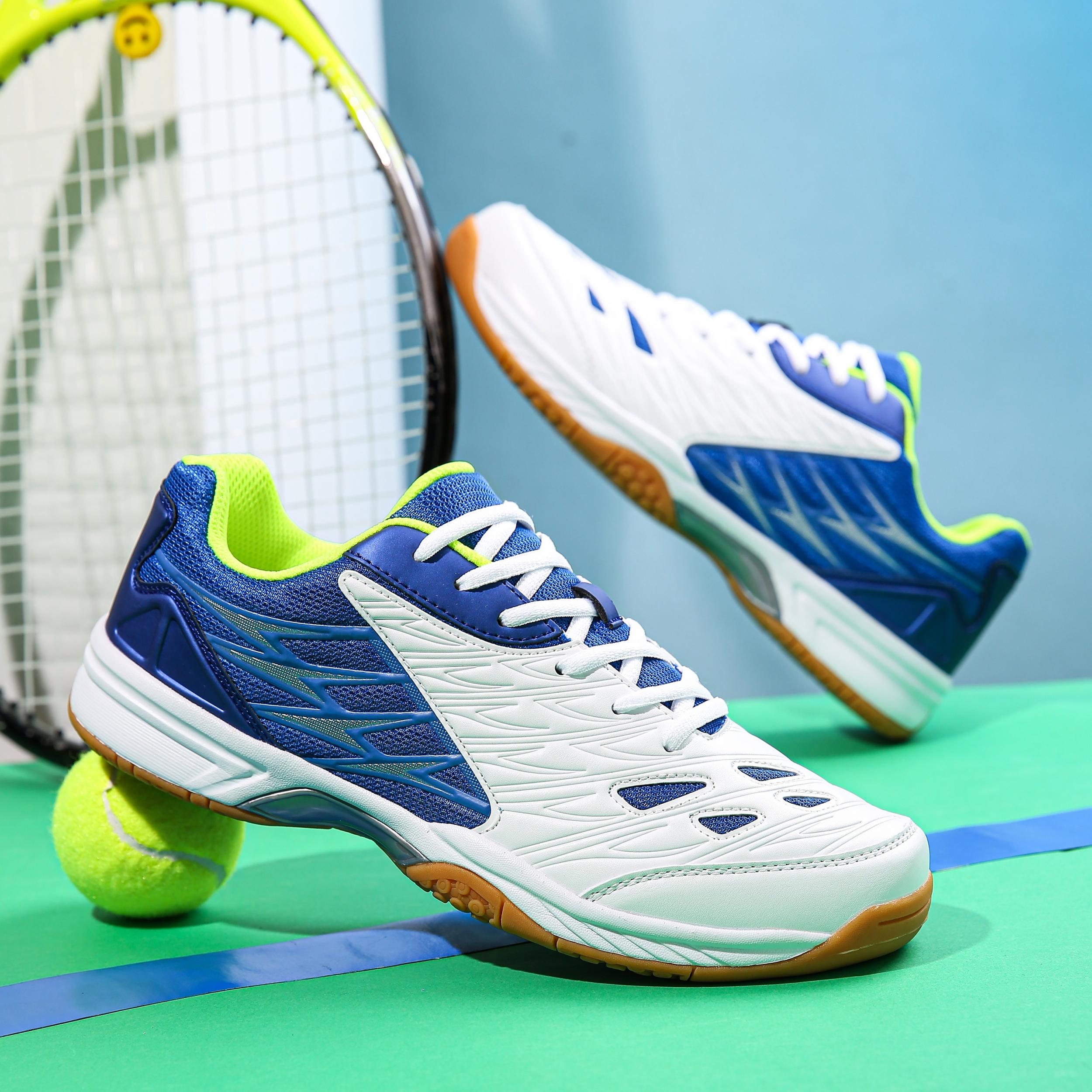 Men's Rubble Sole Badminton Shoes Non Slip Lace Up Sneakers