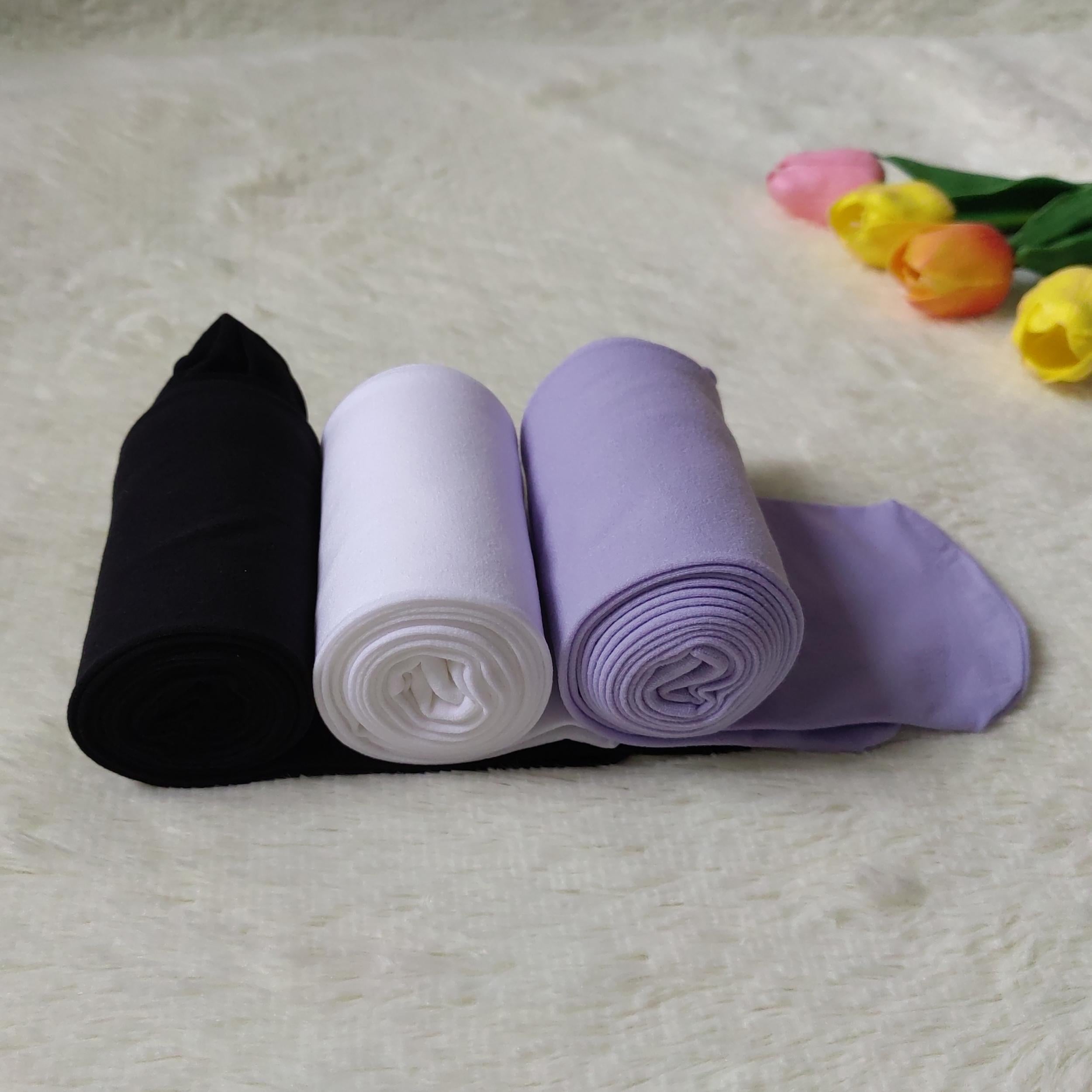 3 Pack Opaque Elastic Tights High Waist Slim Footed Pantyhose