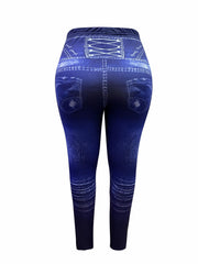 Denim Print High Rise Leggings