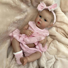 Realistic Reborn Doll Lifelike Girl with Open Eyes Full Body Soft Vinyl