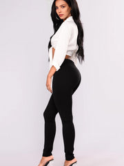 High Waist Yoga Pants Slim Fit Casual Long Length