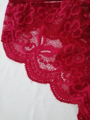 Romantic Lace Lingerie Set Scallop Trim Triangle Bra & Panties