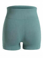 Solid High Rise High Stretch Yoga Shorts