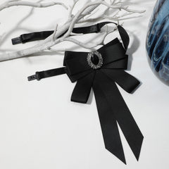 Vintage Crystal Bow Tie Women Dress Shirt Accessory for Party Prom