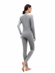 2pcs Thermal Sports Sets Long Sleeve Base Layer Shirt & Warm Leggings