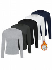 5pcs Long Sleeve Thermal Base Layer Top for Women