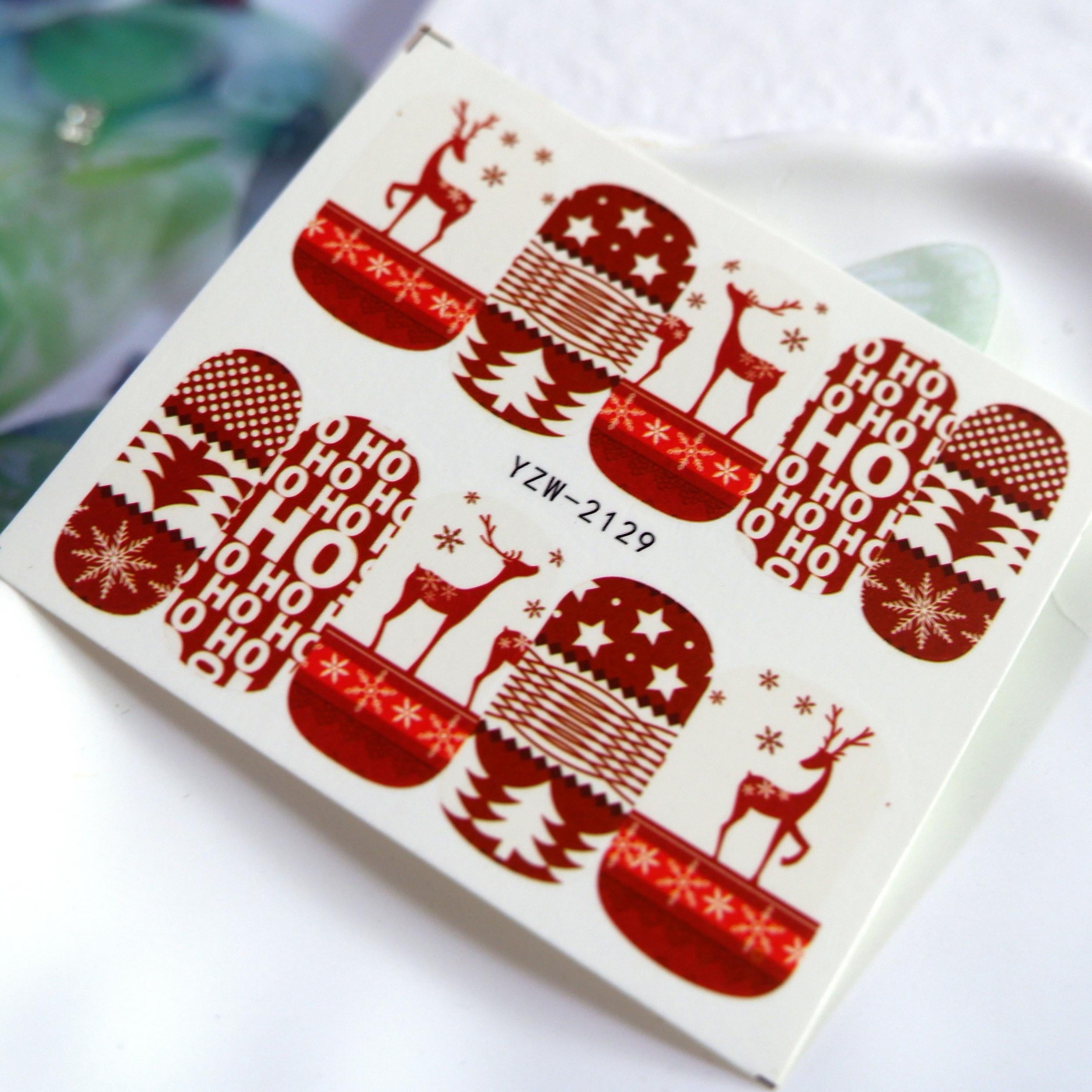 Christmas Water Nail Art Stickers Decals