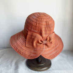 Bowknot Decor Bucket Hat Solid Basin Hat Foldable Sunshade Travel Beach Hats