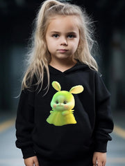 Bunny Graphic 2pcs Set Girls Casual Comfy Breathable Activewear Set