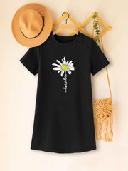 Toddler Girls Daisy Graphic T-Shirt Dress Kids Summer Clothes