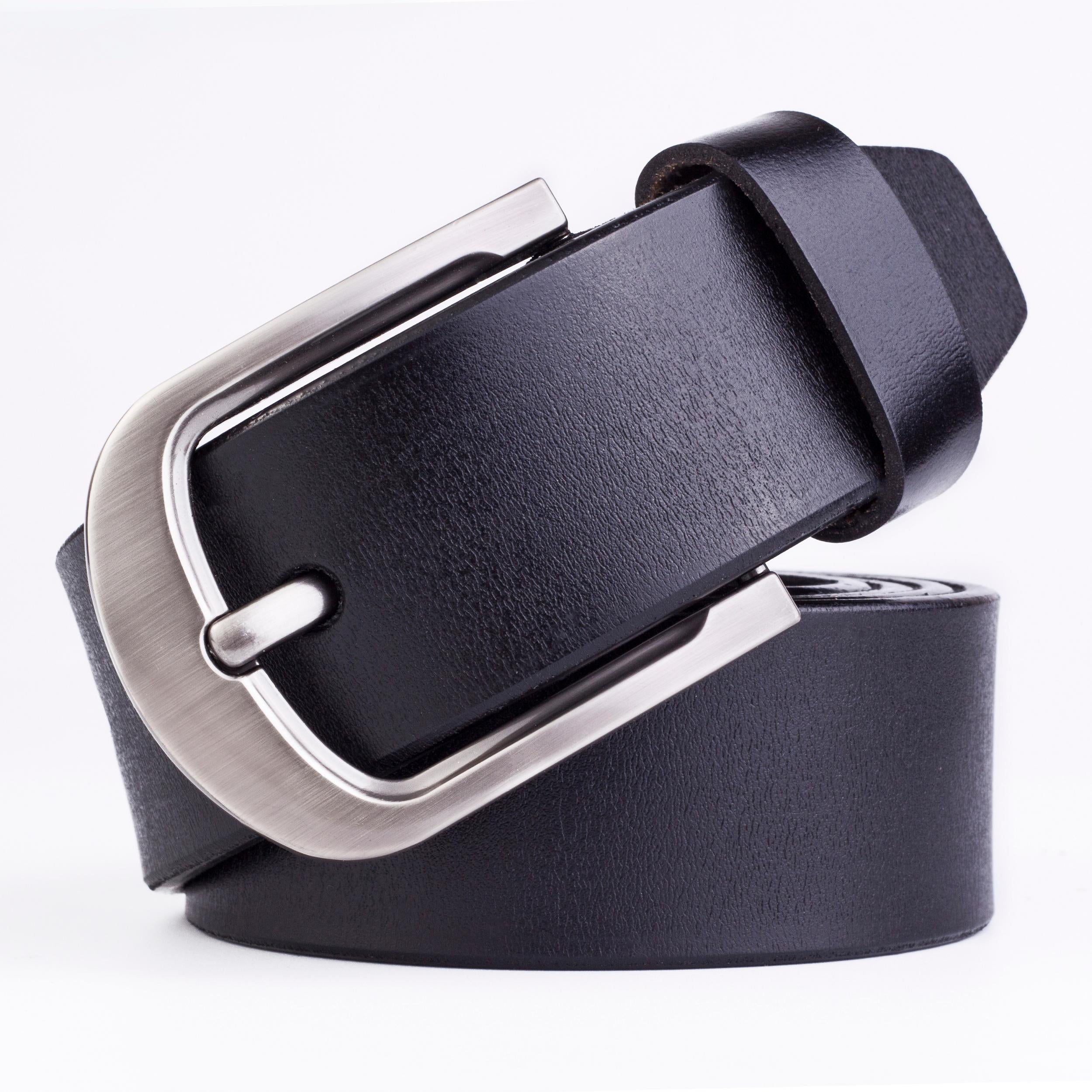 Men's Cowhide Leather Belt Retro Middle-aged & Young Pin Buckle Belt