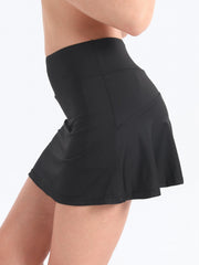 Women's Wide Waistband Sports Skorts - Elastic Tennis Skirts