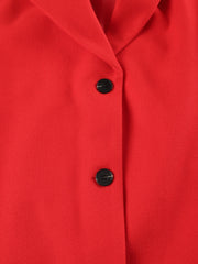 Solid Button Up Blazer with Pockets