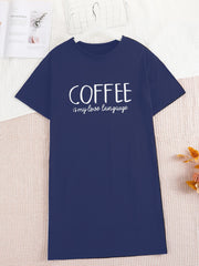 Letter Print Short Sleeve Nightdress
