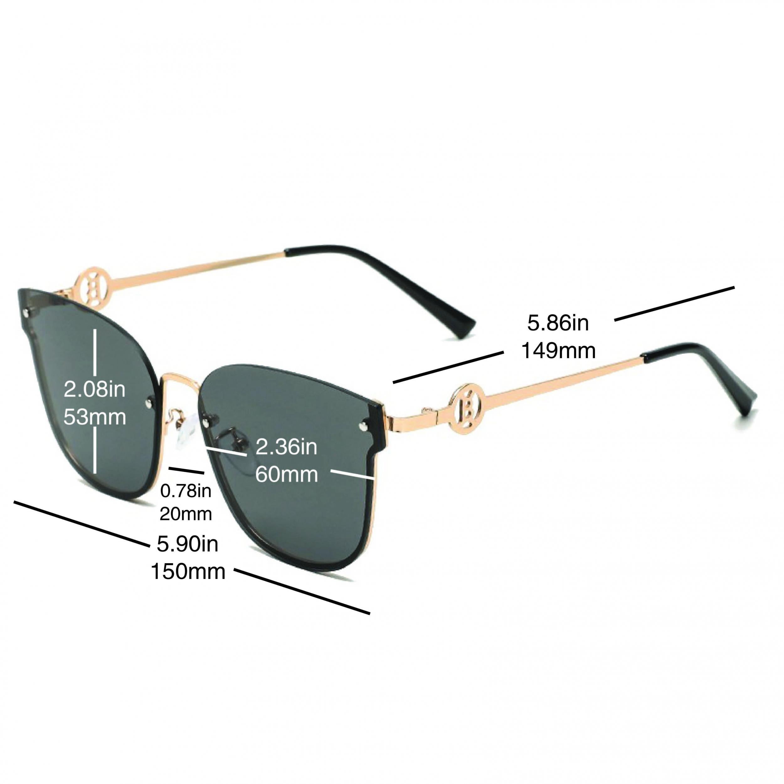Semi Rimless Sunglasses Gradient Lens Metal Temple Beach UV400