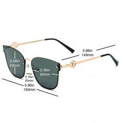 Semi Rimless Sunglasses Gradient Lens Metal Temple Beach UV400