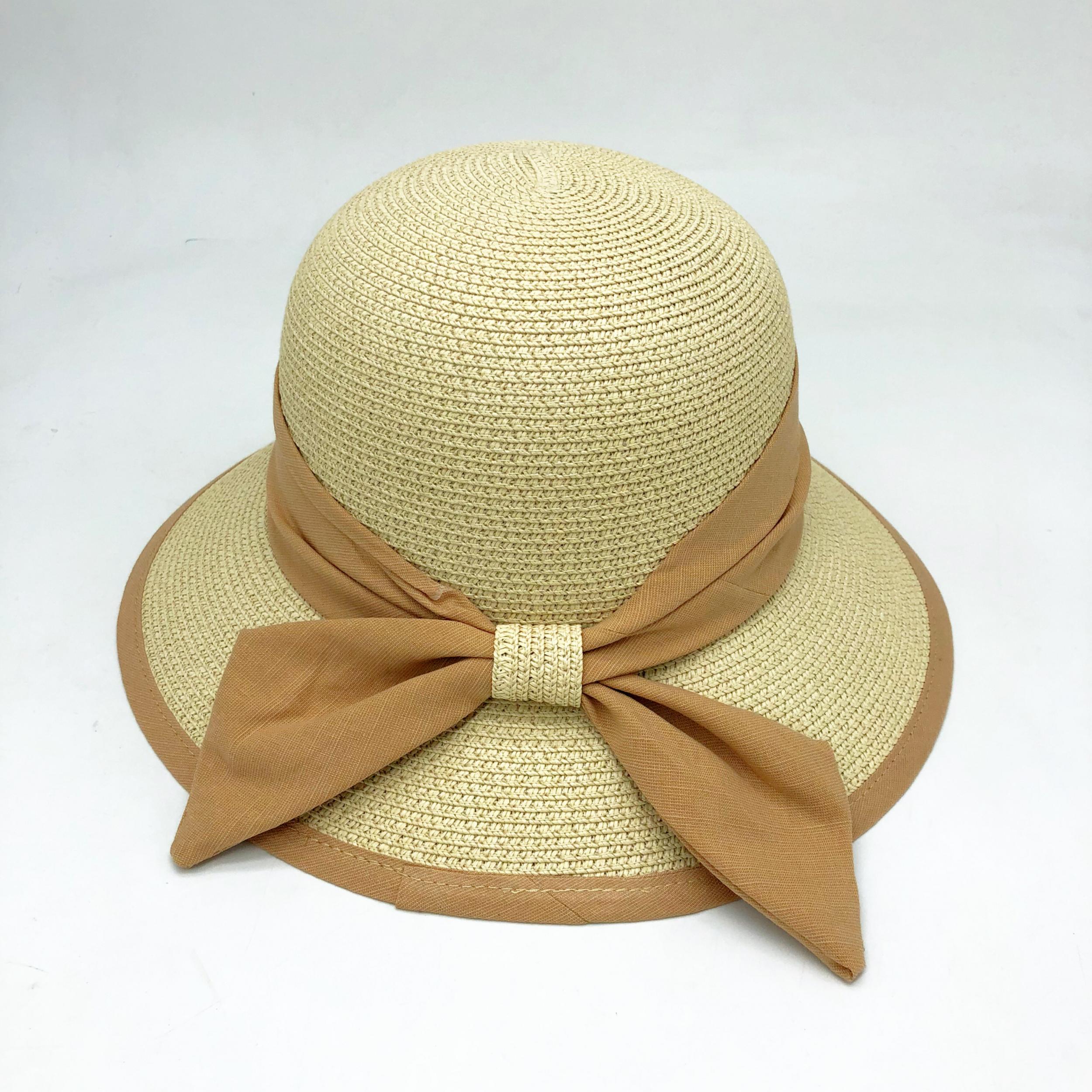 Foldable Bucket Hat for Women Sun Protection Straw Travel Beach Hats