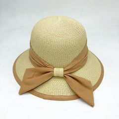 Foldable Bucket Hat for Women Sun Protection Straw Travel Beach Hats