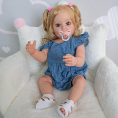Suesue Reborn Doll Realistic Baby Full Hair Handcrafted 3D Painting Vinyl Dress