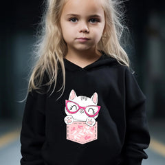 Kid's 2pcs Cartoon Cat Hoodie & Pants Set