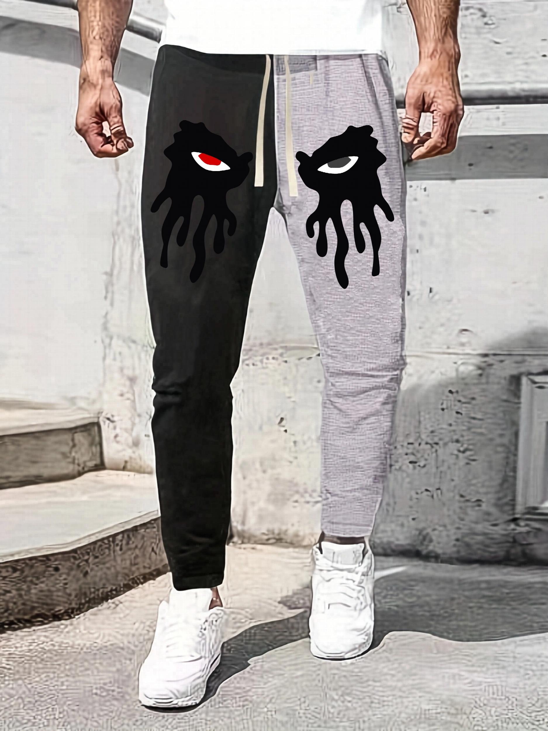 Evil Eyes Print Men's Drawstring Sweatpants Casual Jogger Pants