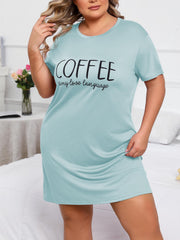 Letter Print Short Sleeve Nightdress