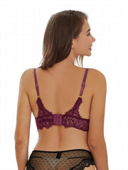 Floral Lace Triangle Cups Bralette Comfy & Breathable Push Up Bra