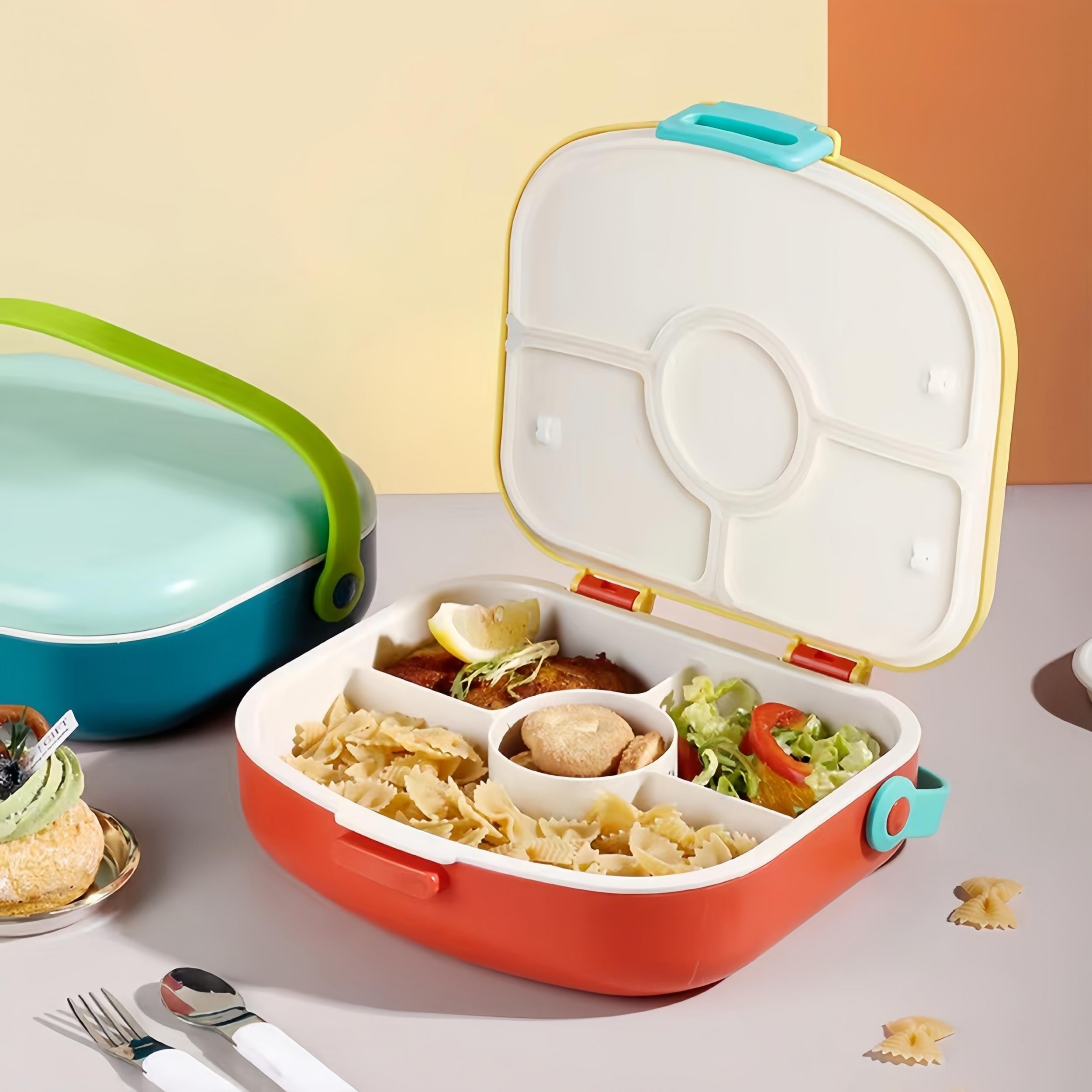 Portable Bento Box 4-Compartment Leakproof Lunch Container for School and Work