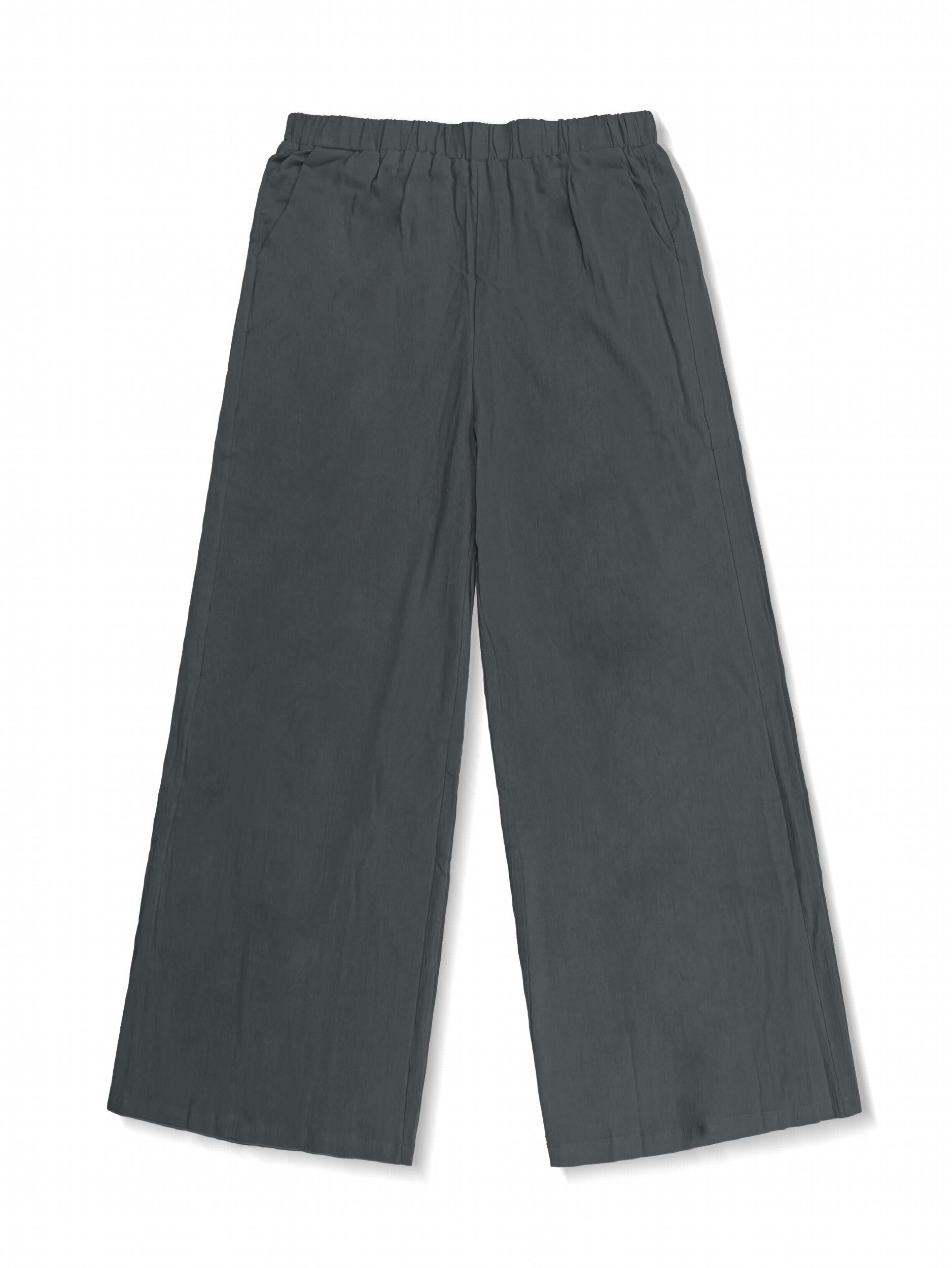 Casual Outfits Set Women's Plus Solid Top & Wide Leg Pants