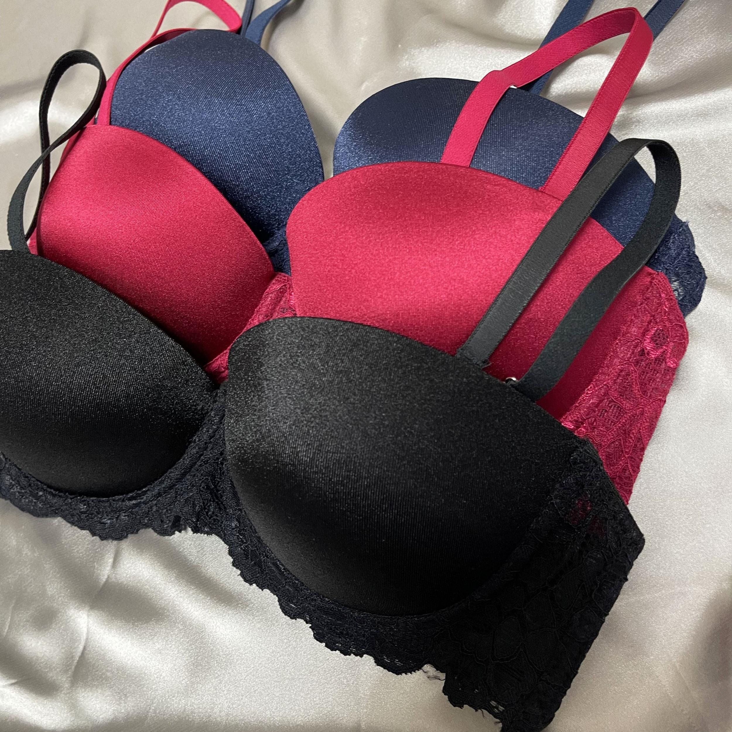 3pcs Lace T Shirt Bras Push Up Bra Women's Lingerie