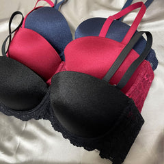 3pcs Lace T Shirt Bras Push Up Bra Women's Lingerie