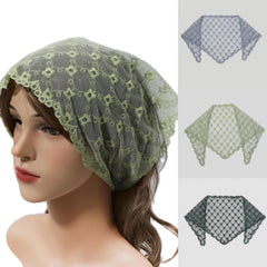 Floral Lace Triangle Scarf Thin Shawl Bandana Neckerchief for Women