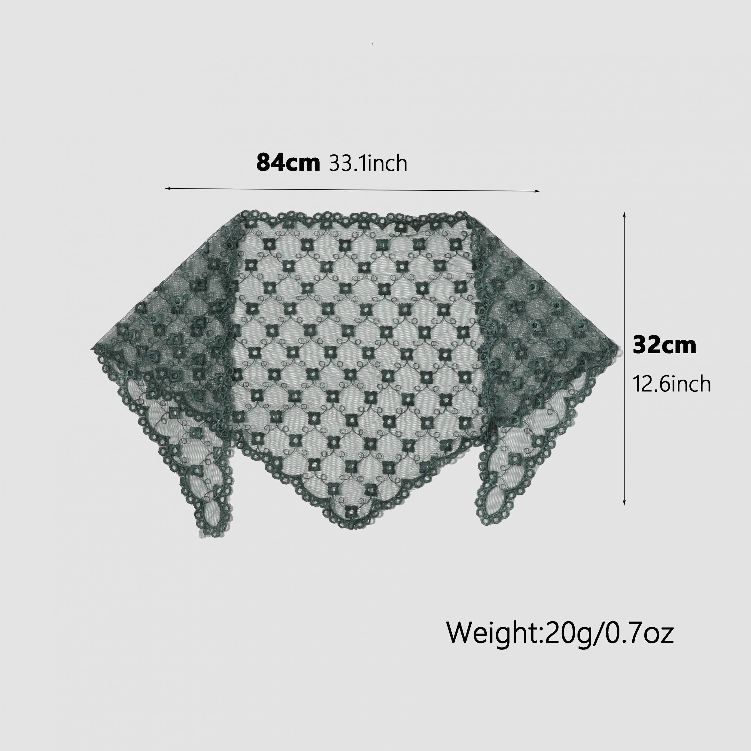 Floral Lace Triangle Scarf Thin Shawl Bandana Neckerchief for Women