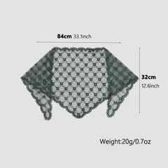 Floral Lace Triangle Scarf Thin Shawl Bandana Neckerchief for Women