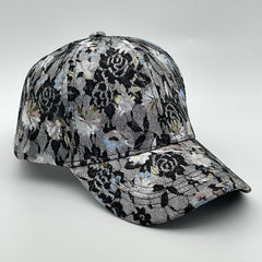 Glitter Floral Embroidery Baseball Cap Lace Breathable Dad Hats For Women