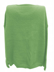 Solid V Neck Sweater Long Sleeve Loose Fit Pullover