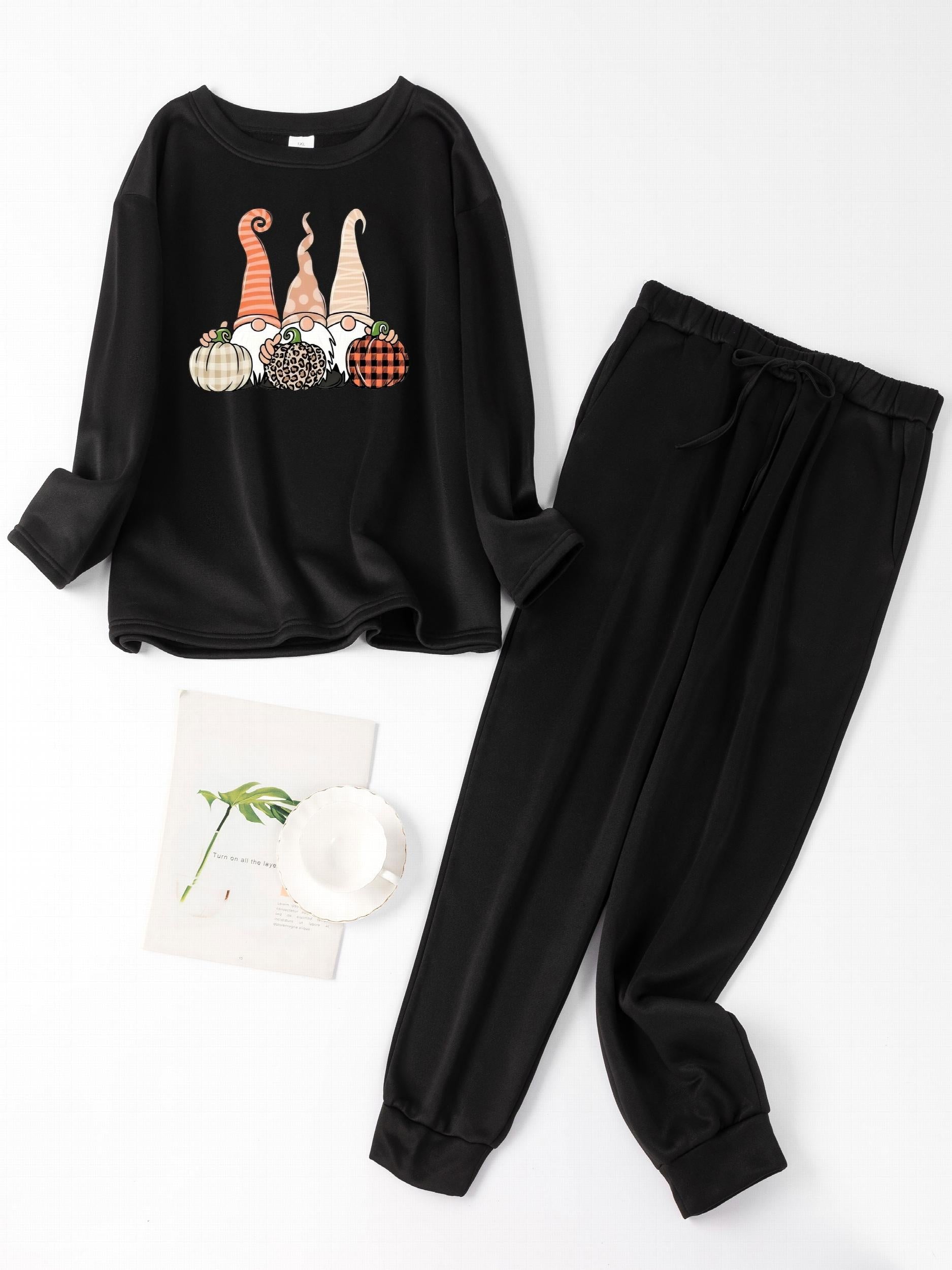 Women's Plus Christmas Dwarf Lounge Set