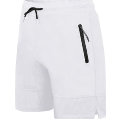 Men's Casual Active Zipper Pockets Shorts Stretch Waist Sports Shorts
