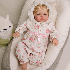KEKEAIAI 24 Inch Reborn Toddler Doll Blond Hair Vinyl Material