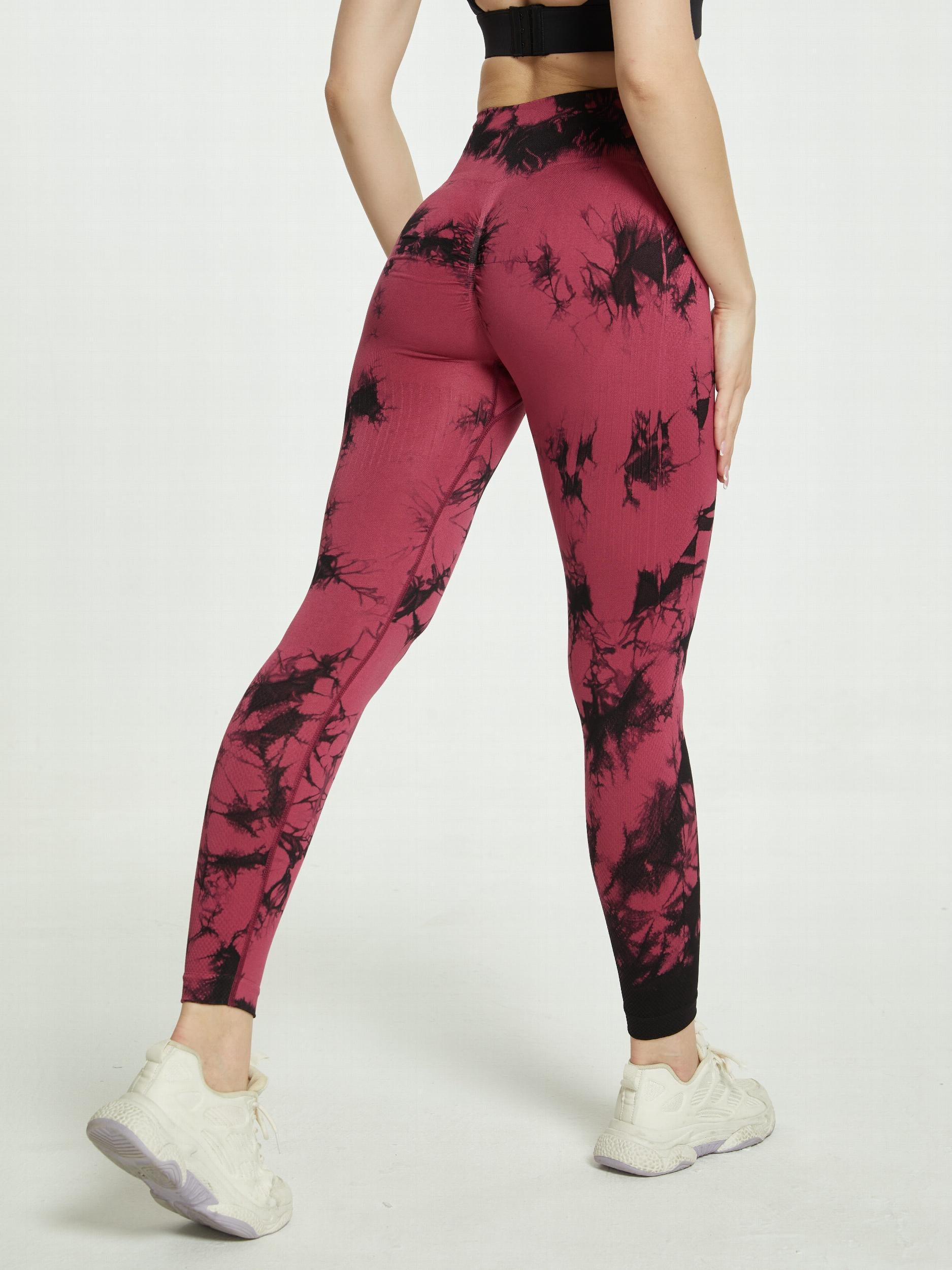 Tie Dye High Stretch Sports Leggings High Waist Yoga Running Tight Pants