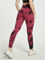 Tie Dye High Stretch Sports Leggings High Waist Yoga Running Tight Pants