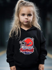 2pcs Helmet Print Girls Hoodies Jogger Pants Set Sports