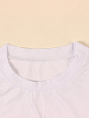 Figure & Letter Graphic Summer Tees Cap Sleeve Y2k Casual T shirts