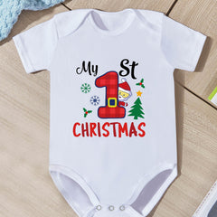 Cartoon Letter Print Short Sleeve Romper for Newborn Baby