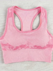 Sporty Racer Back Bra Shockproof Yoga Crop Tank Top